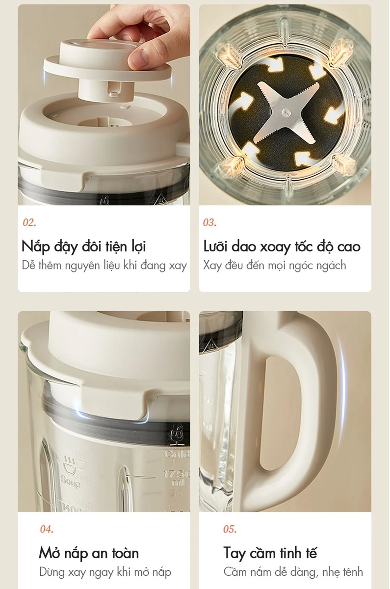Máy Làm Sữa Hạt Đa Năng Bear PBJ-D10T1 8