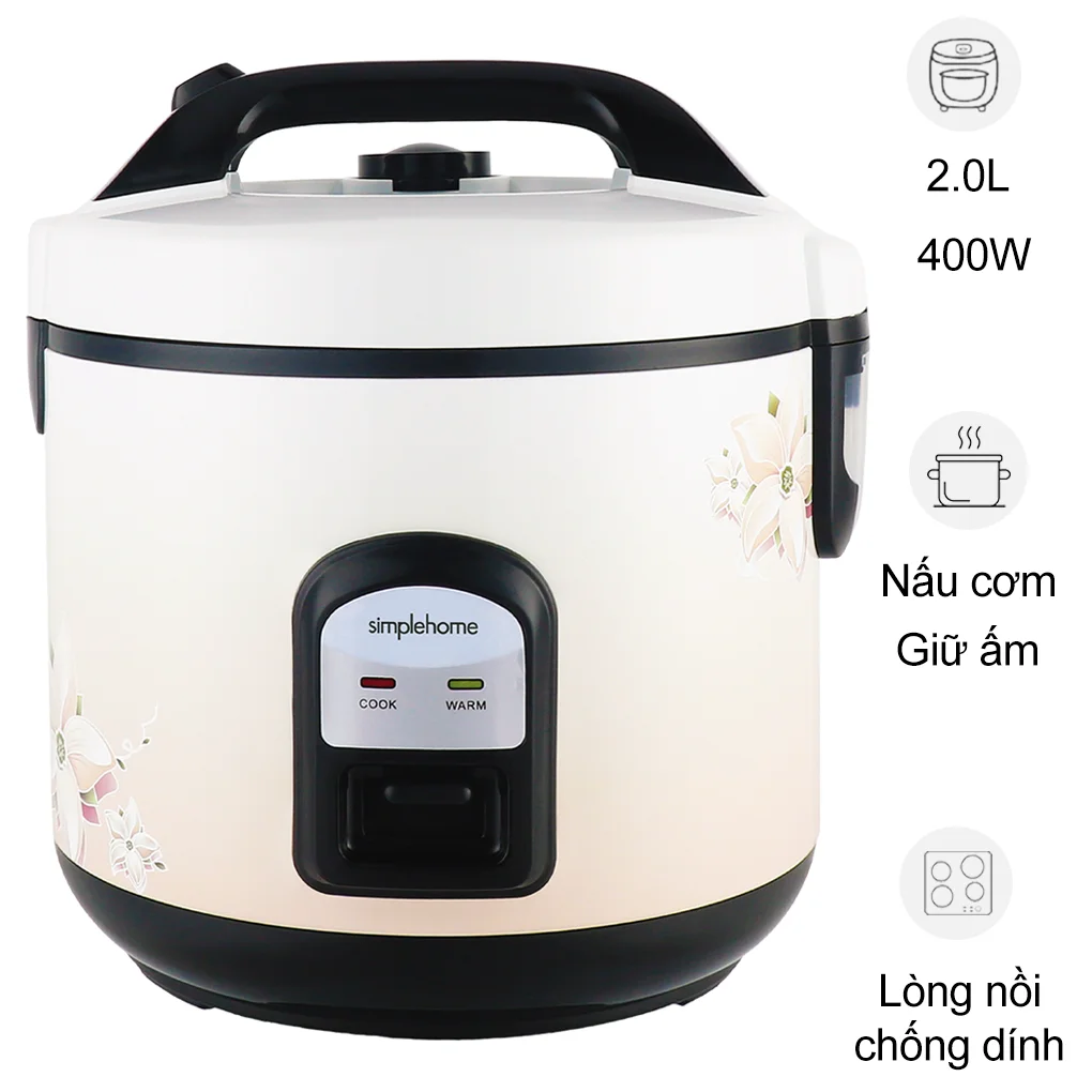 Nồi Cơm Điện Nắp Gài Simplehome X3803 2 Lít