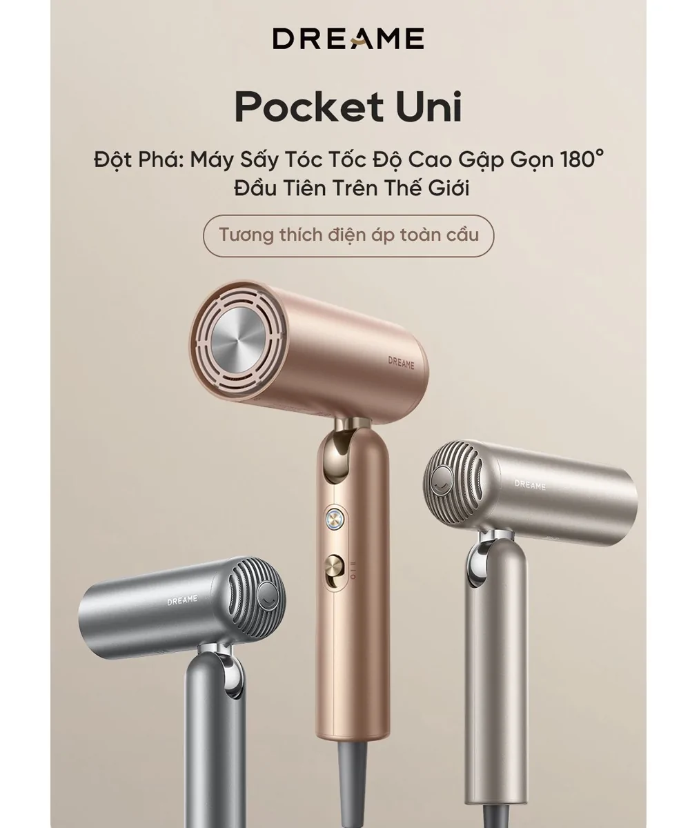 Máy Sấy Tóc Dreame Hair Pocket Uni AHD54 Màu Xám 3