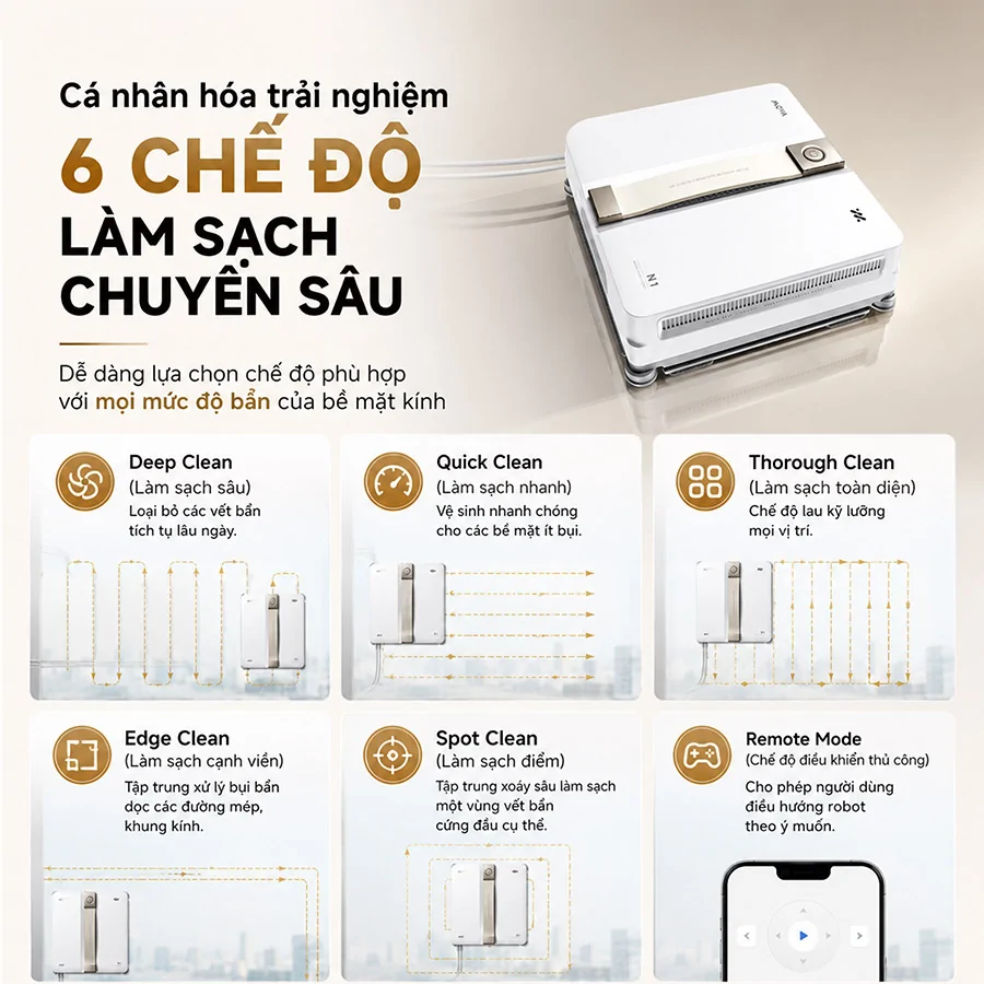 Robot Hút Bụi Lau Kính Mova N1 EU - Màu Đen 3