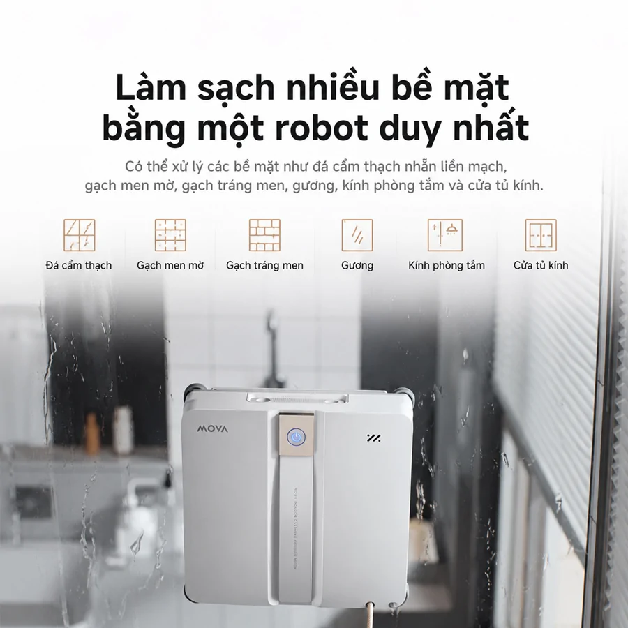Robot Hút Bụi Lau Kính Mova N1 EU - Màu Đen 4