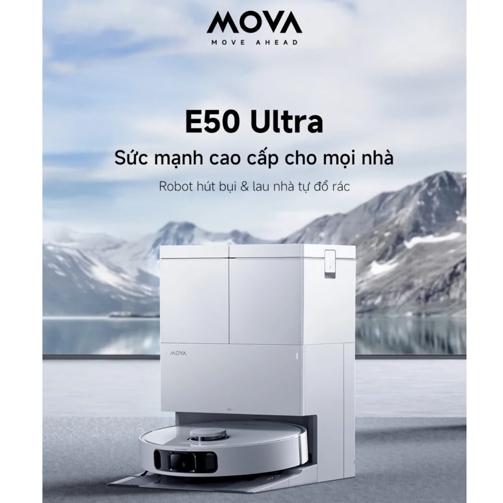 Robot Hút Bụi Lau Nhà Mova E50 Ultra Màu Trắng 7