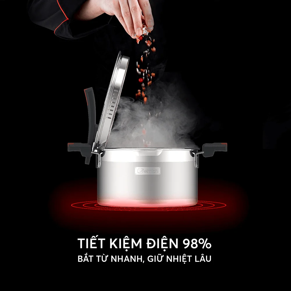 Bộ Nồi Inox Liền Khối Elmich Milano EL-8093 Size 16,18,22, Chảo 26cm 13
