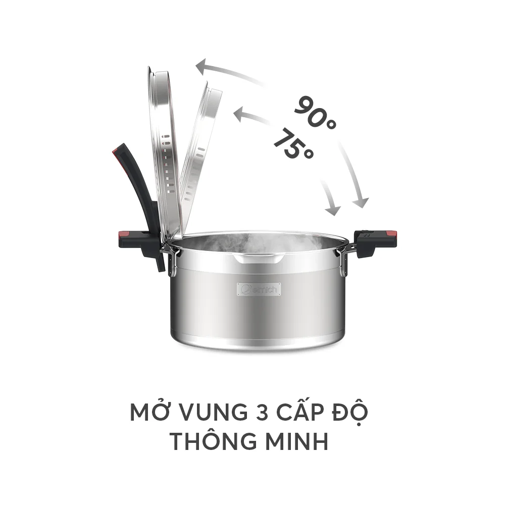 Bộ Nồi Inox Liền Khối Elmich Milano EL-8093 Size 16,18,22, Chảo 26cm 14