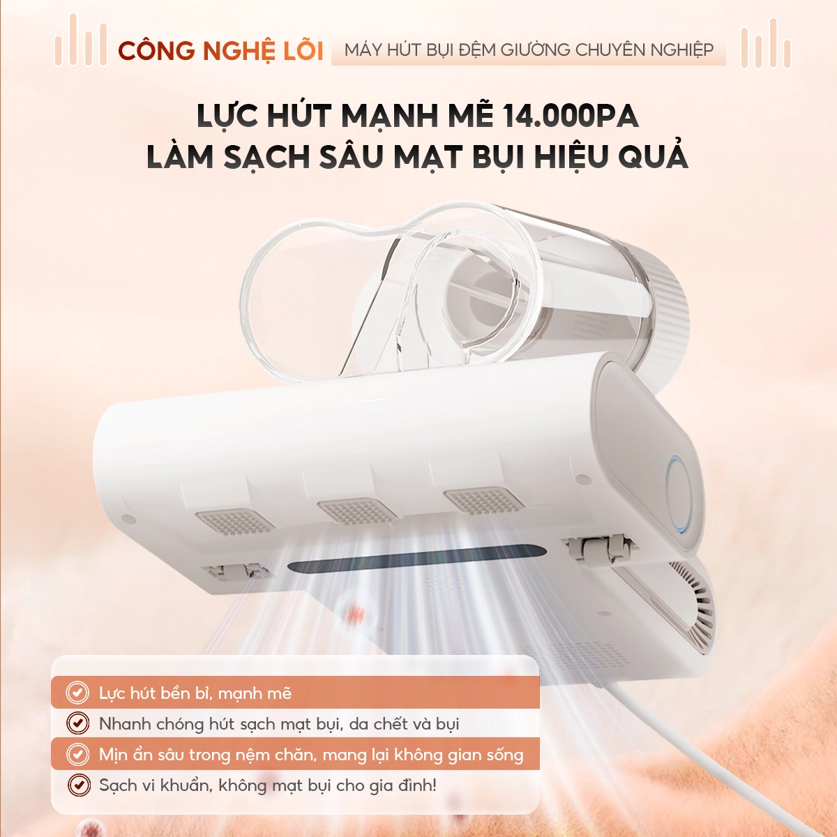 Máy Hút Bụi Đệm Giường Aqua ASM-Y201(W) - Màu Trắng 9