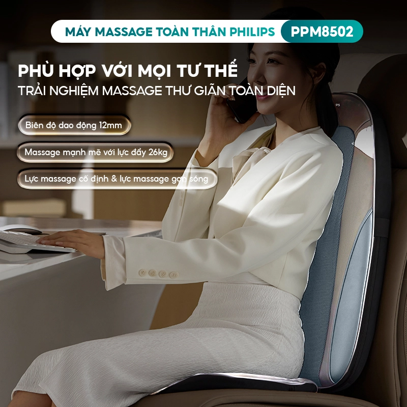 Đệm Tựa Massage Lưng Eo Philips PPM8502 1