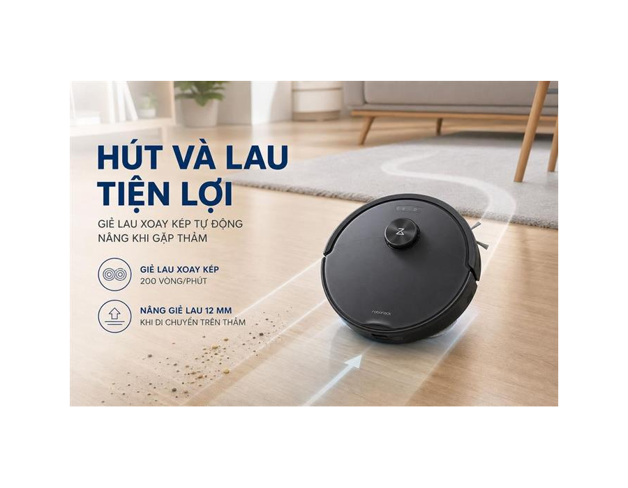 Robot Hút Bụi Lau Nhà Roborock Qrevo 2 Pro Đen 17