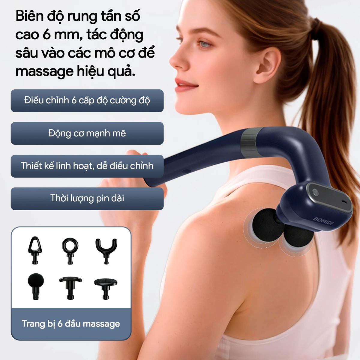 Máy Massage Cầm Tay Bomidi MG6 6