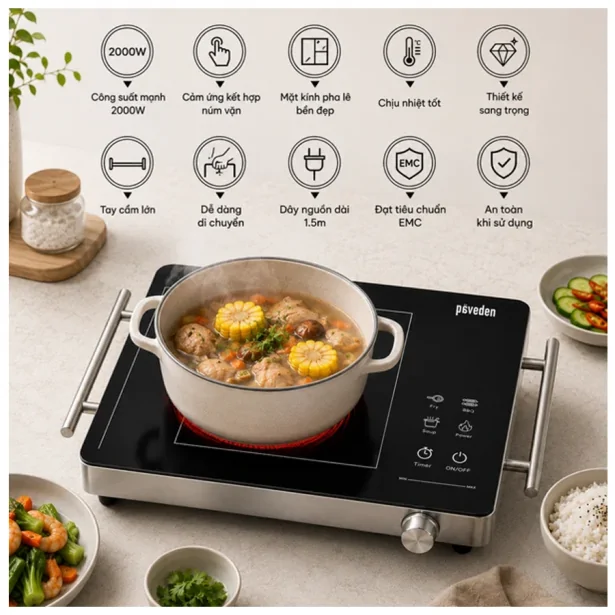 Bếp Hồng Ngoại Đơn Paveden SIGNATURE PIC-236H