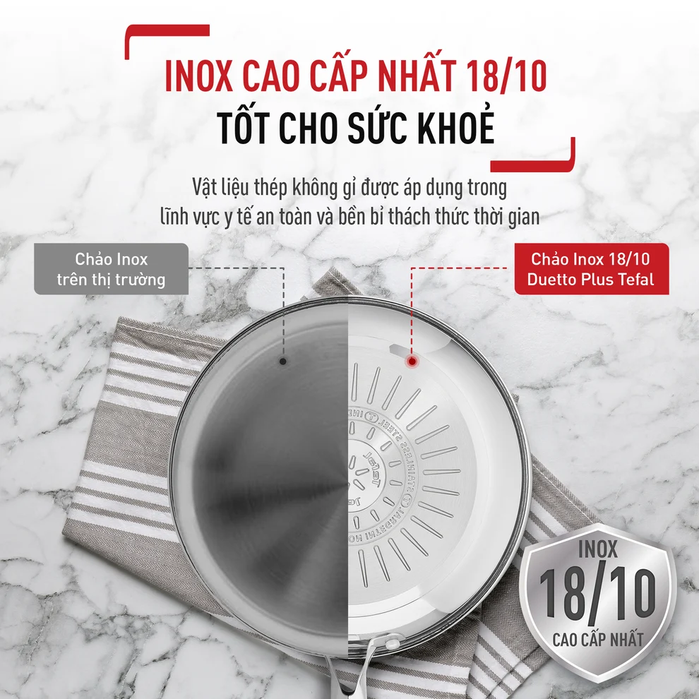 Chảo Chiên Inox Cao Cấp Tefal Duetto Plus 28cm 1