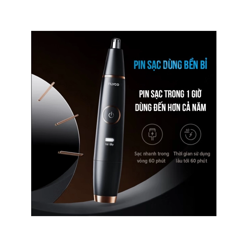 Máy Tỉa Lông Mũi Flyco FS5600 Màu Đen 6