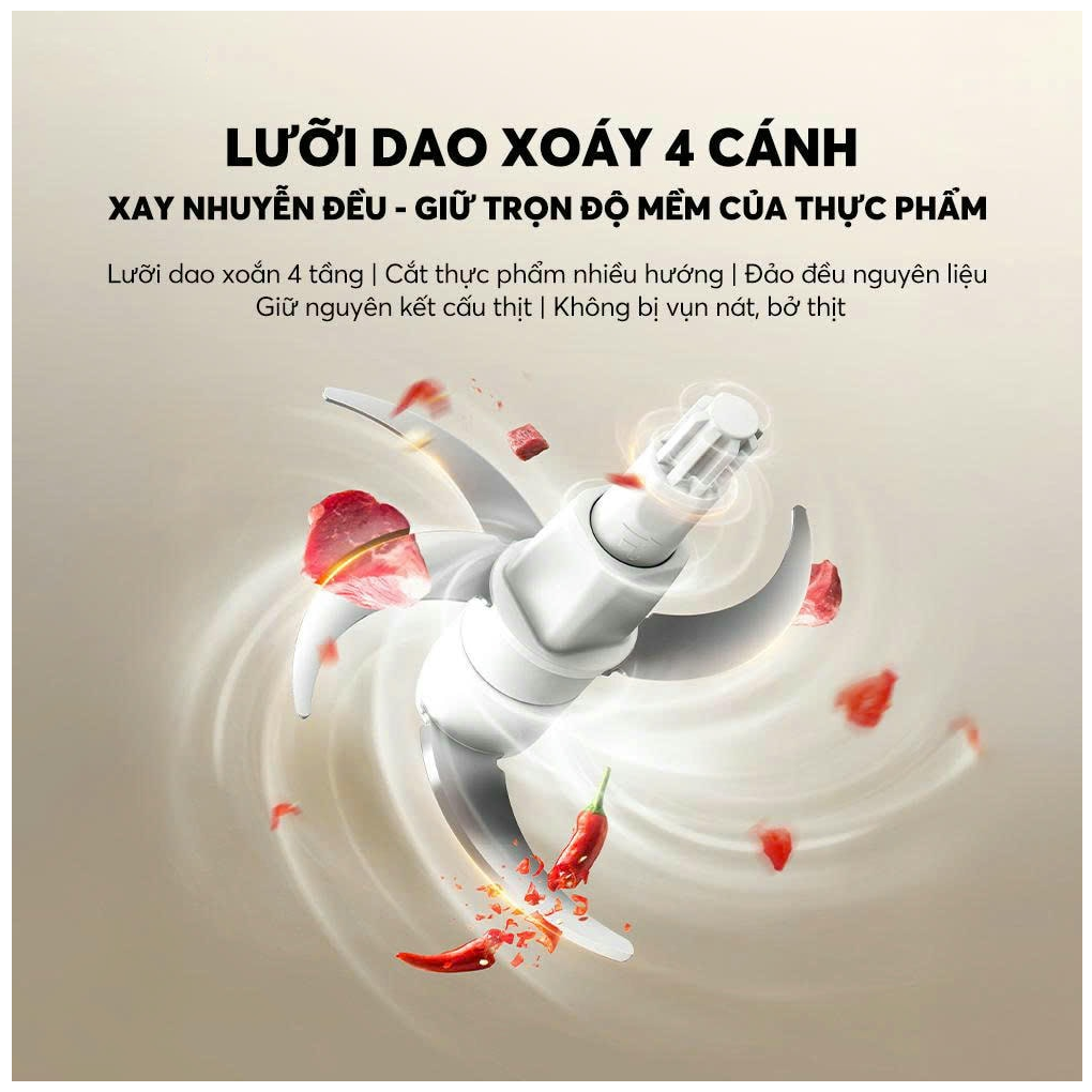 Máy Xay Thịt Bear CH-5H03P36 1.8 Lít 6
