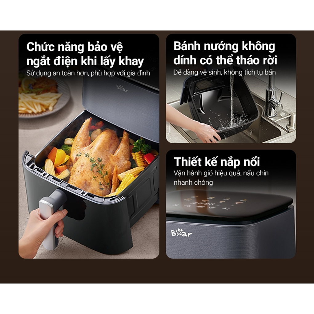 Nồi Chiên Không Dầu Bear AF-4H16K 6 Lít 2