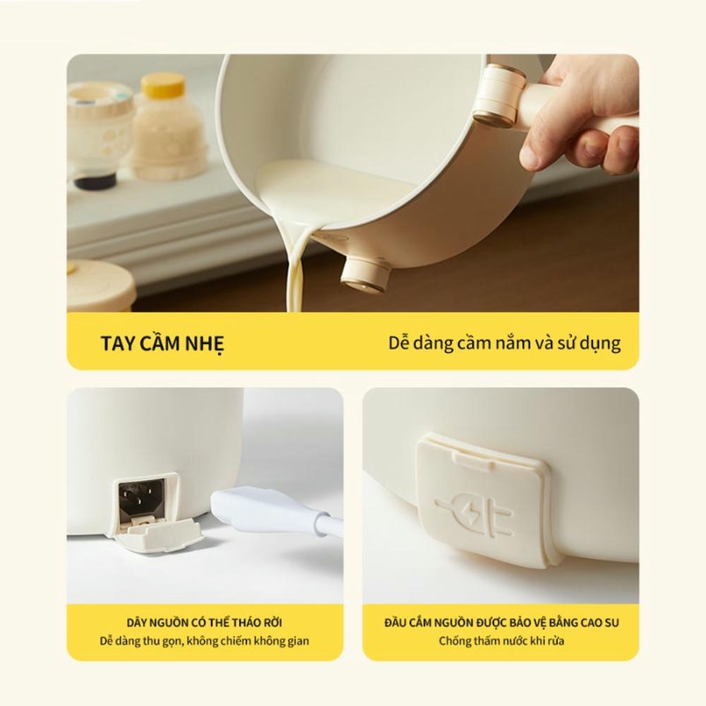 Nồi Lẩu Điện Đa Năng Gấp Gọn Bear MC-4H16G 1.6 Lít 12