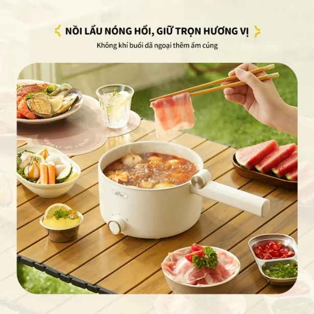 Nồi Lẩu Điện Đa Năng Gấp Gọn Bear MC-4H16G 1.6 Lít
