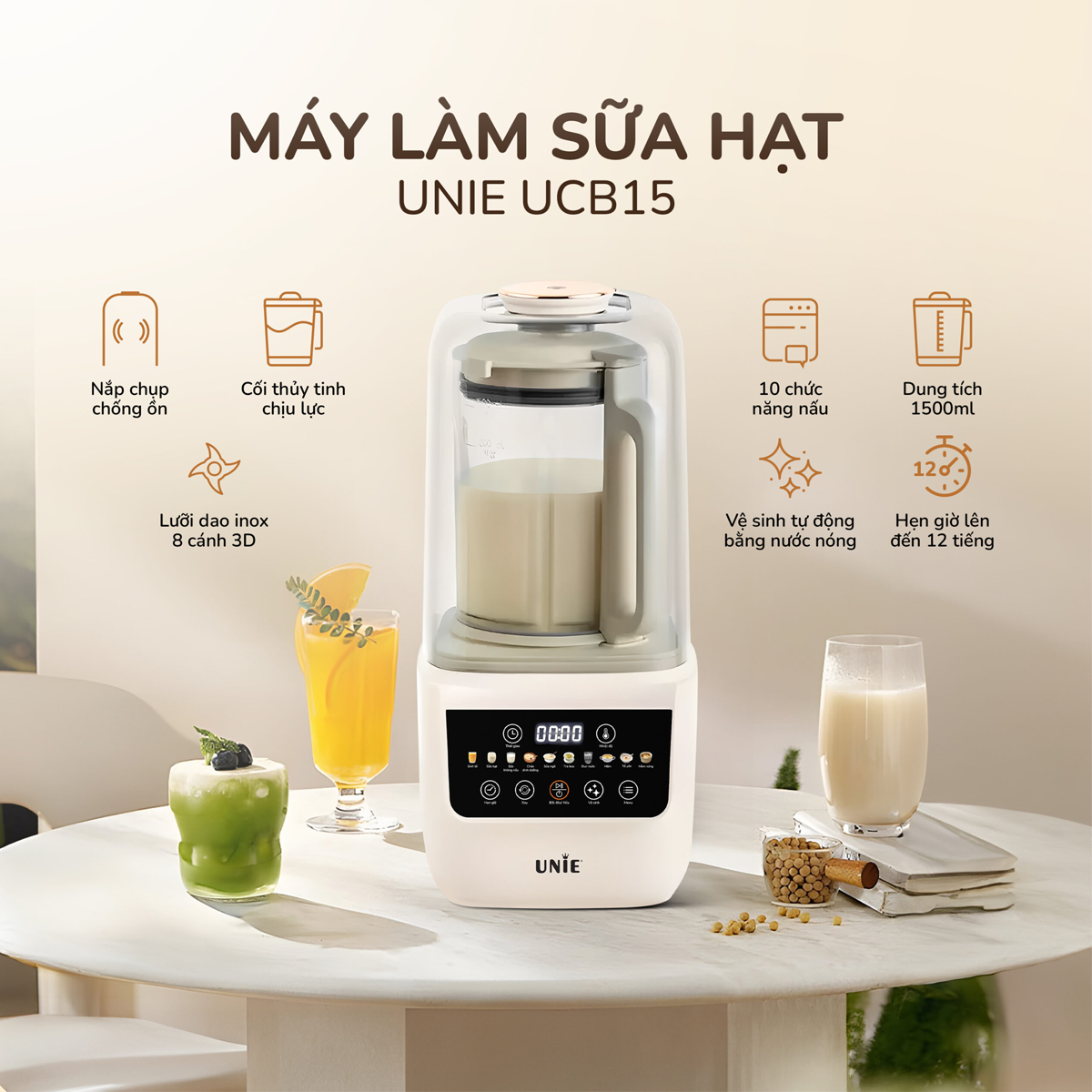 Máy Làm Sữa Hạt Unie UCB15 2