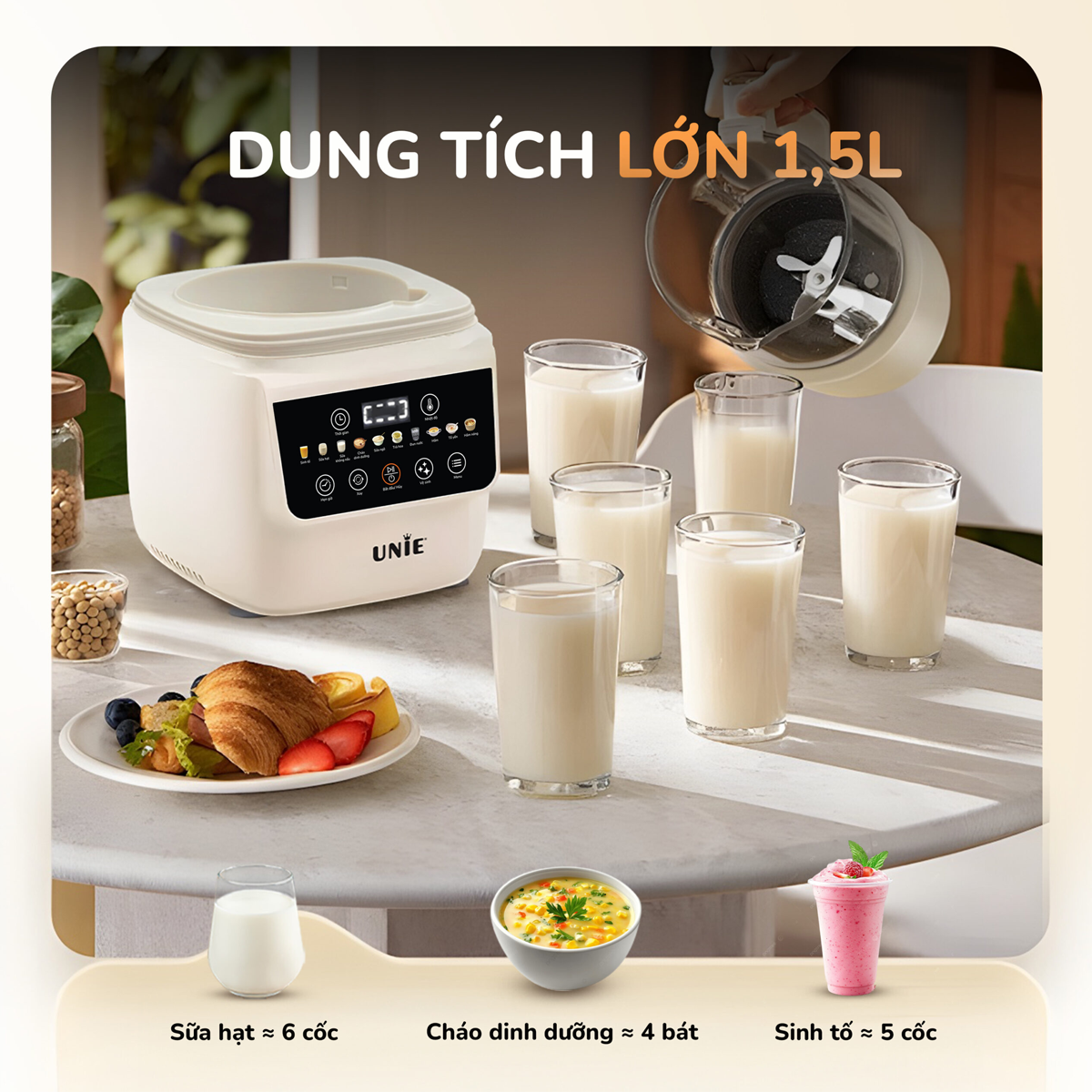 Máy Làm Sữa Hạt Unie UCB15 8