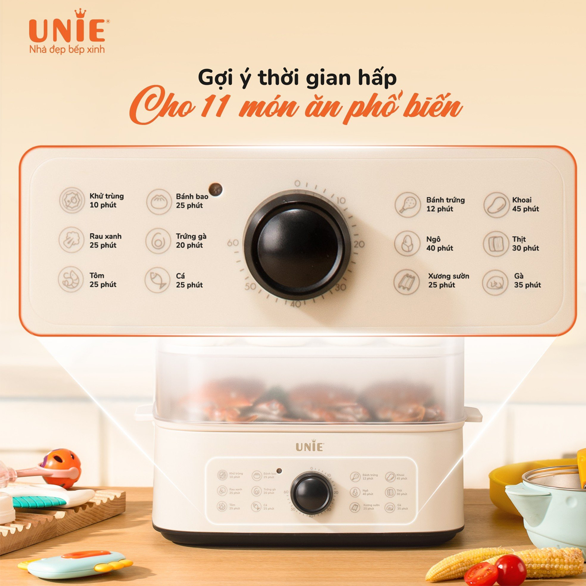 Nồi Hấp Unie UE560 18 Lít 3