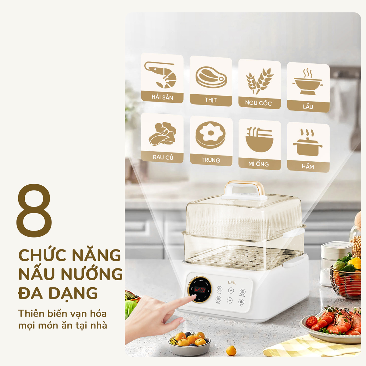 Nồi Lẩu Hấp Đa Năng Unie UE668 10 Lít 1
