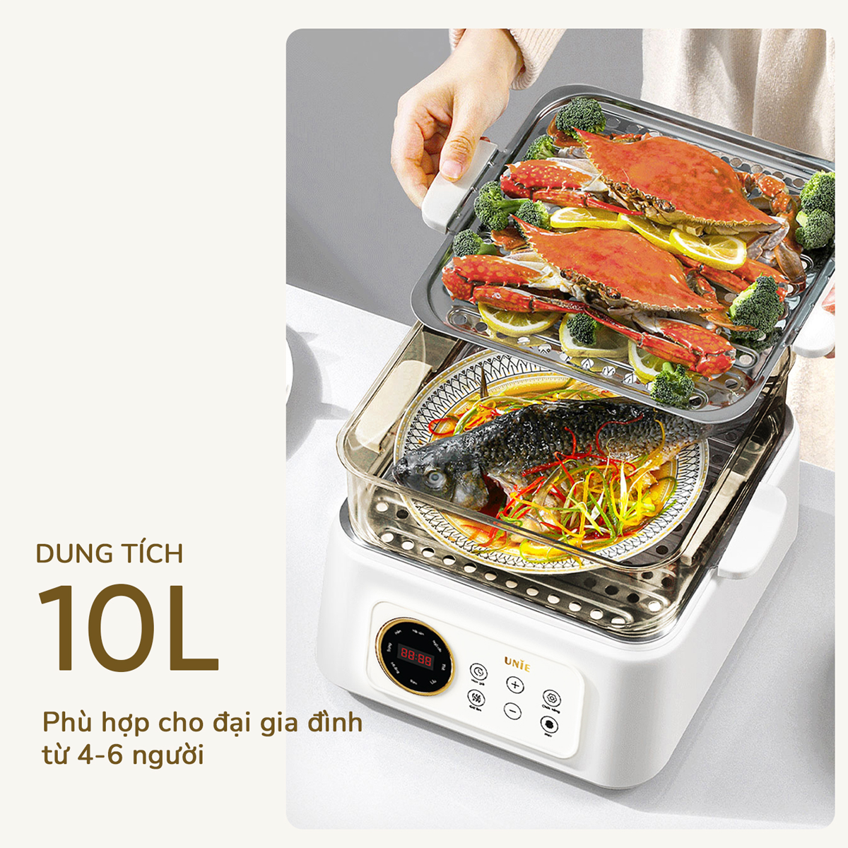Nồi Lẩu Hấp Đa Năng Unie UE668 10 Lít 11