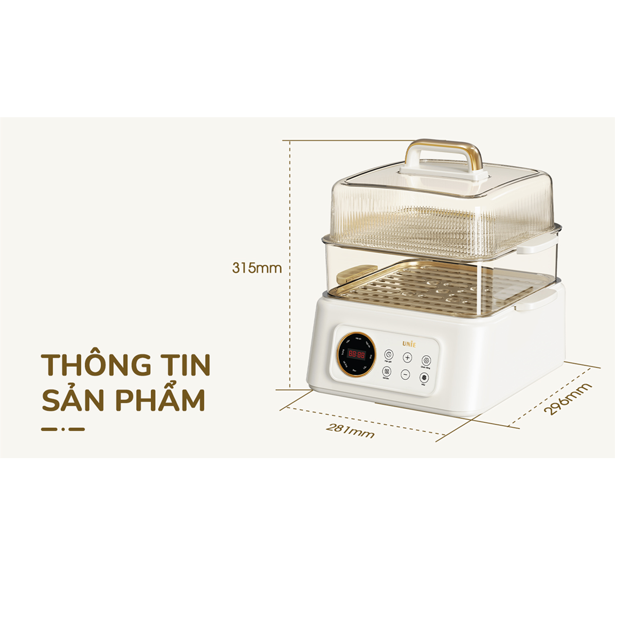 Nồi Lẩu Hấp Đa Năng Unie UE668 10 Lít 12