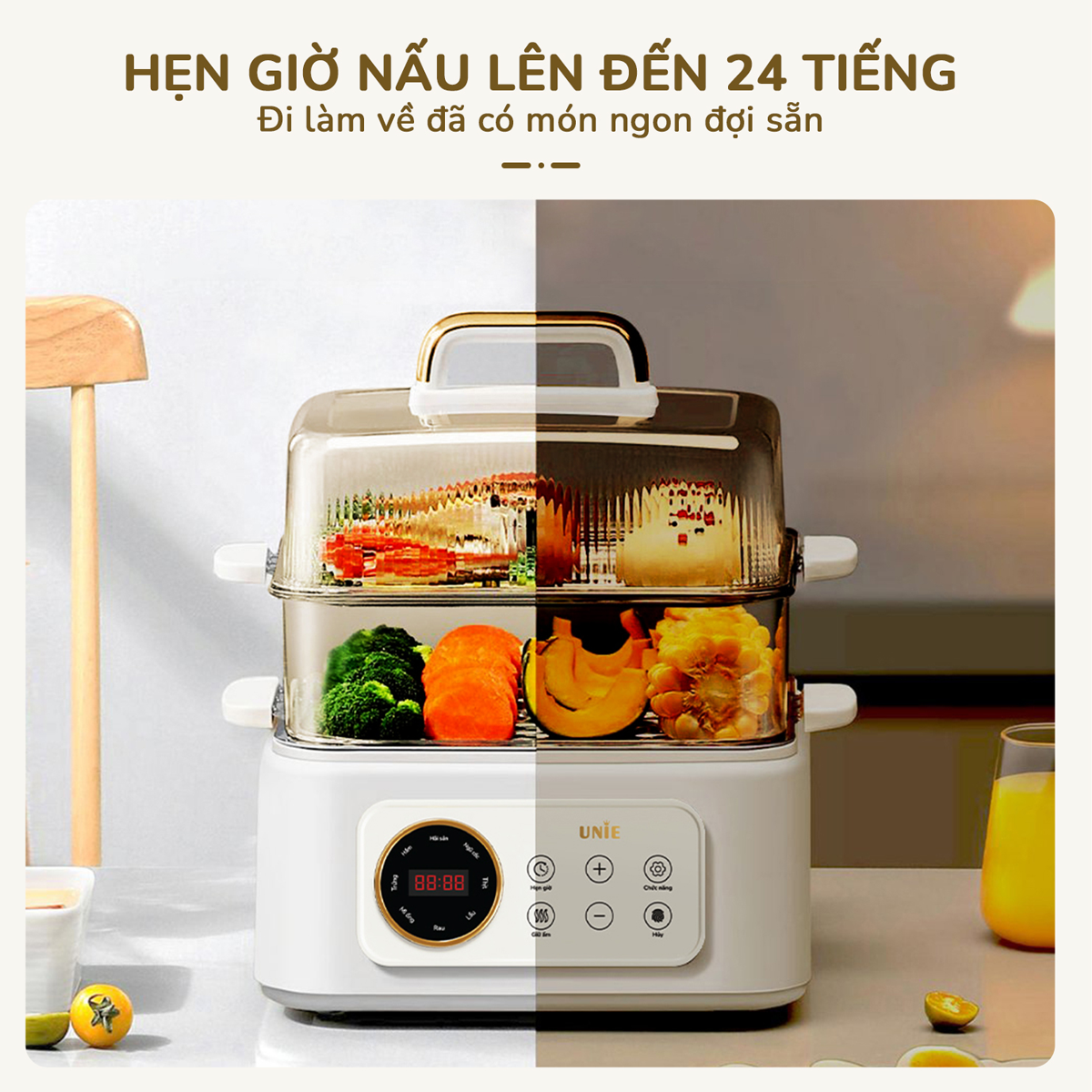 Nồi Lẩu Hấp Đa Năng Unie UE668 10 Lít 4