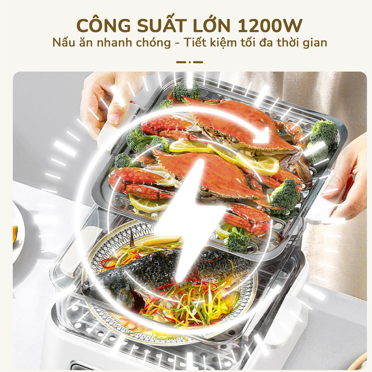 Nồi Lẩu Hấp Đa Năng Unie UE668 10 Lít 6