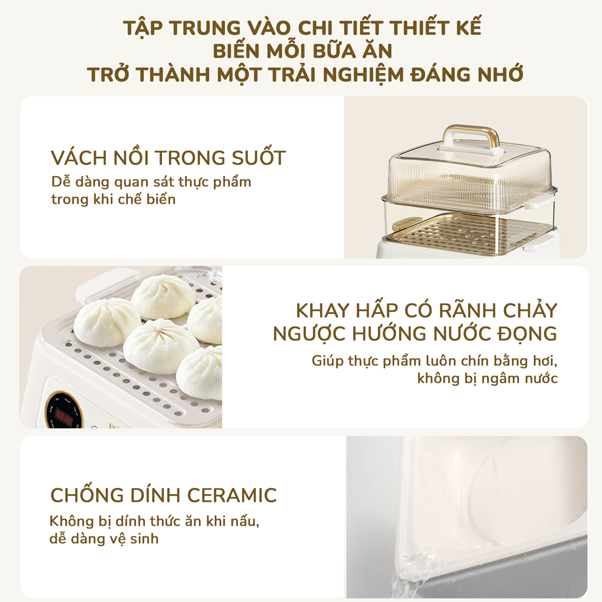 Nồi Lẩu Hấp Đa Năng Unie UE668 10 Lít 9