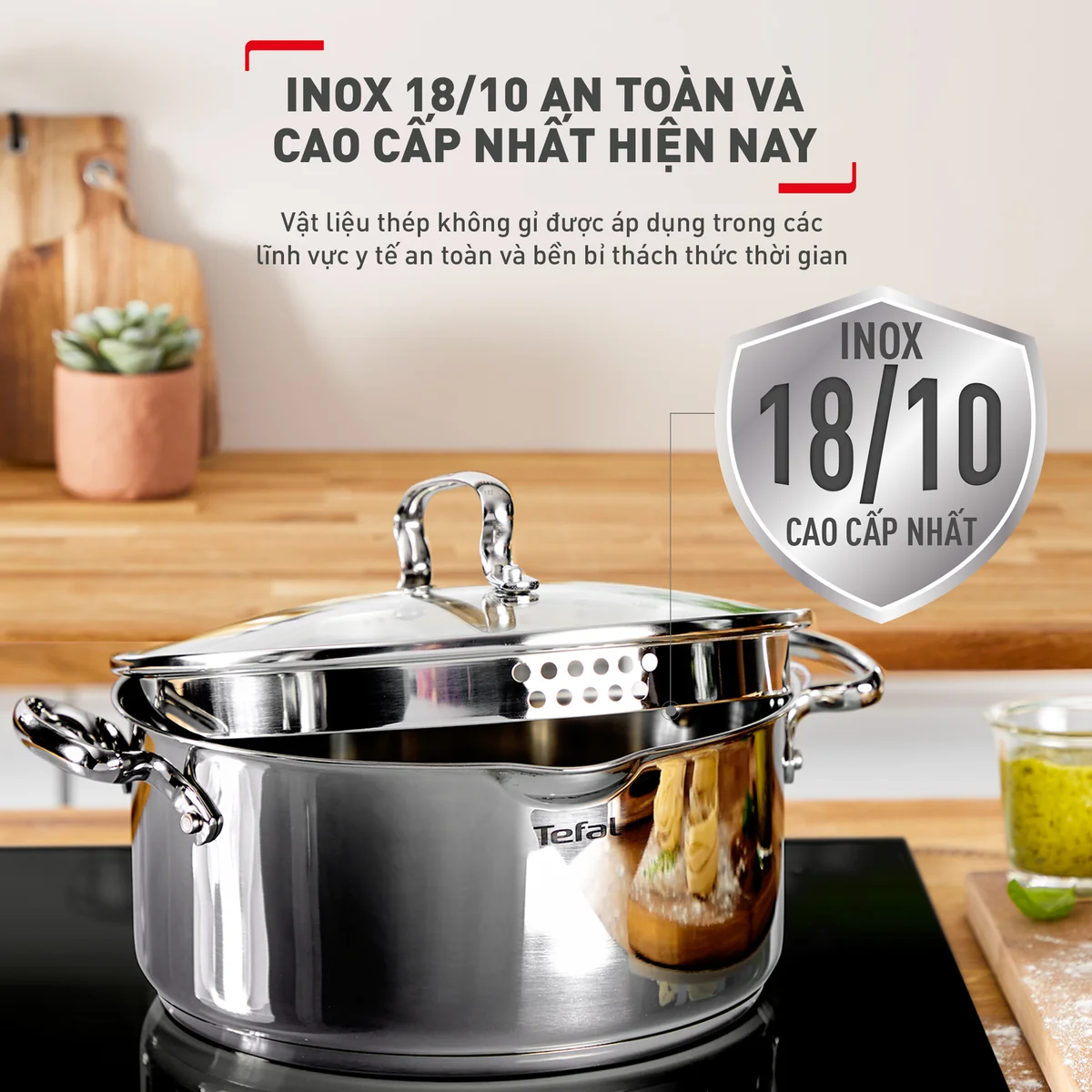Bộ 5 Nồi Inox Cao Cấp Tefal Duetto Plus, Gồm Quánh 16cm/Nồi 18cm/Nồi 20/Nồi 22cm/Nồi 24cm 1