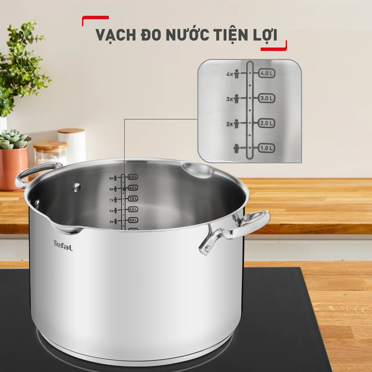 Bộ 5 Nồi Inox Cao Cấp Tefal Duetto Plus, Gồm Quánh 16cm/Nồi 18cm/Nồi 20/Nồi 22cm/Nồi 24cm 5