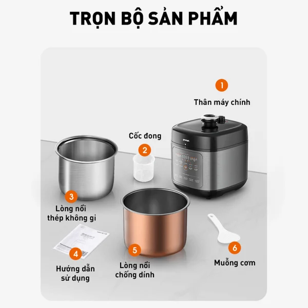 Nồi Cơm Áp Suất Đa Năng Joyoung JHPC-5100 10