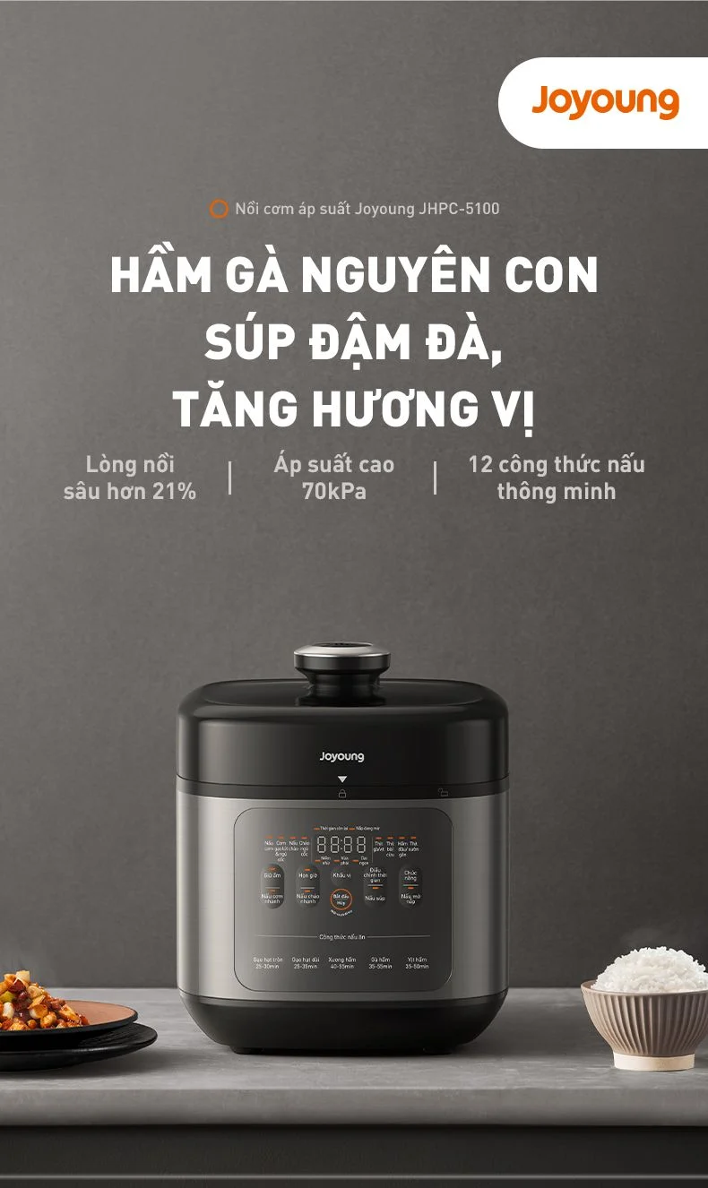 Nồi Cơm Áp Suất Đa Năng Joyoung JHPC-5100 11