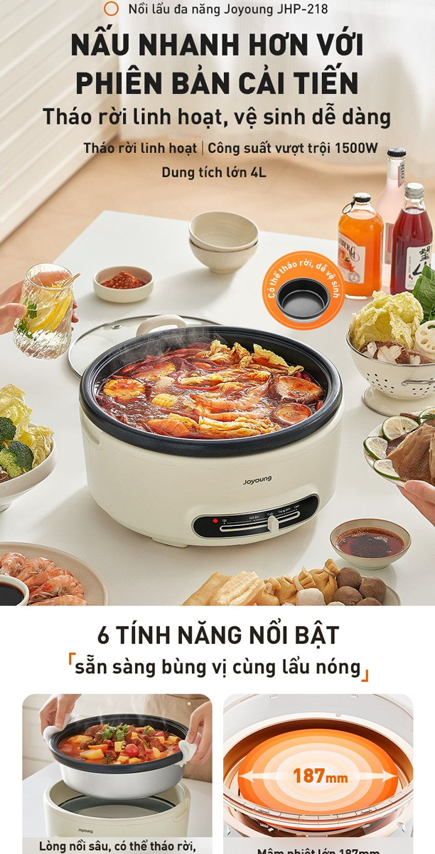 Nồi Lẩu Đa Năng Joyoung JHP-218 4 Lít 5