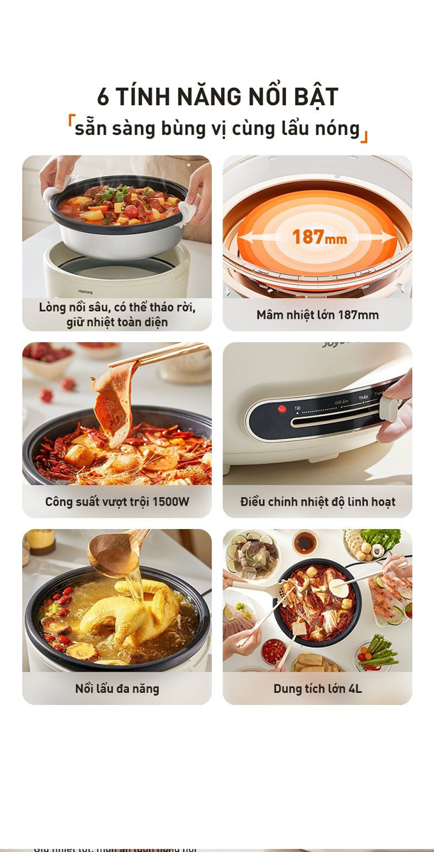 Nồi Lẩu Đa Năng Joyoung JHP-218 4 Lít 6