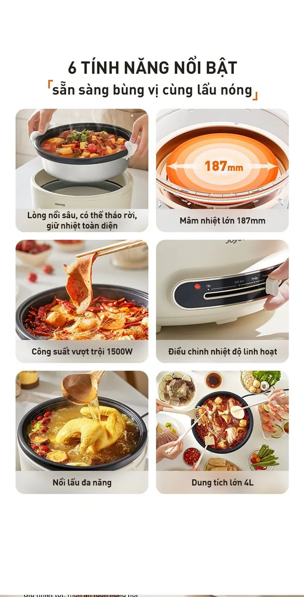 Nồi Lẩu Đa Năng Joyoung JHP-218 4 Lít