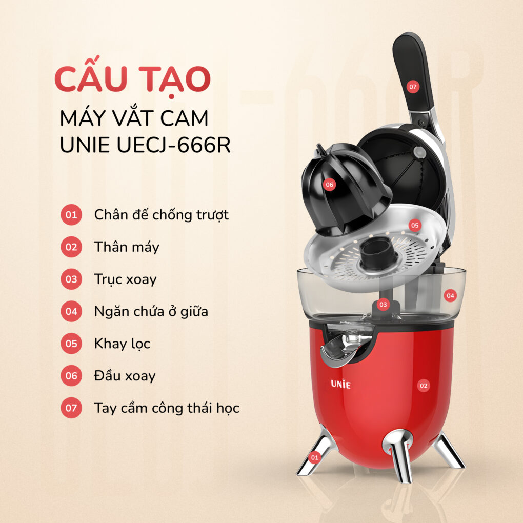 Máy Vắt Cam Unie UECJ-666R 13