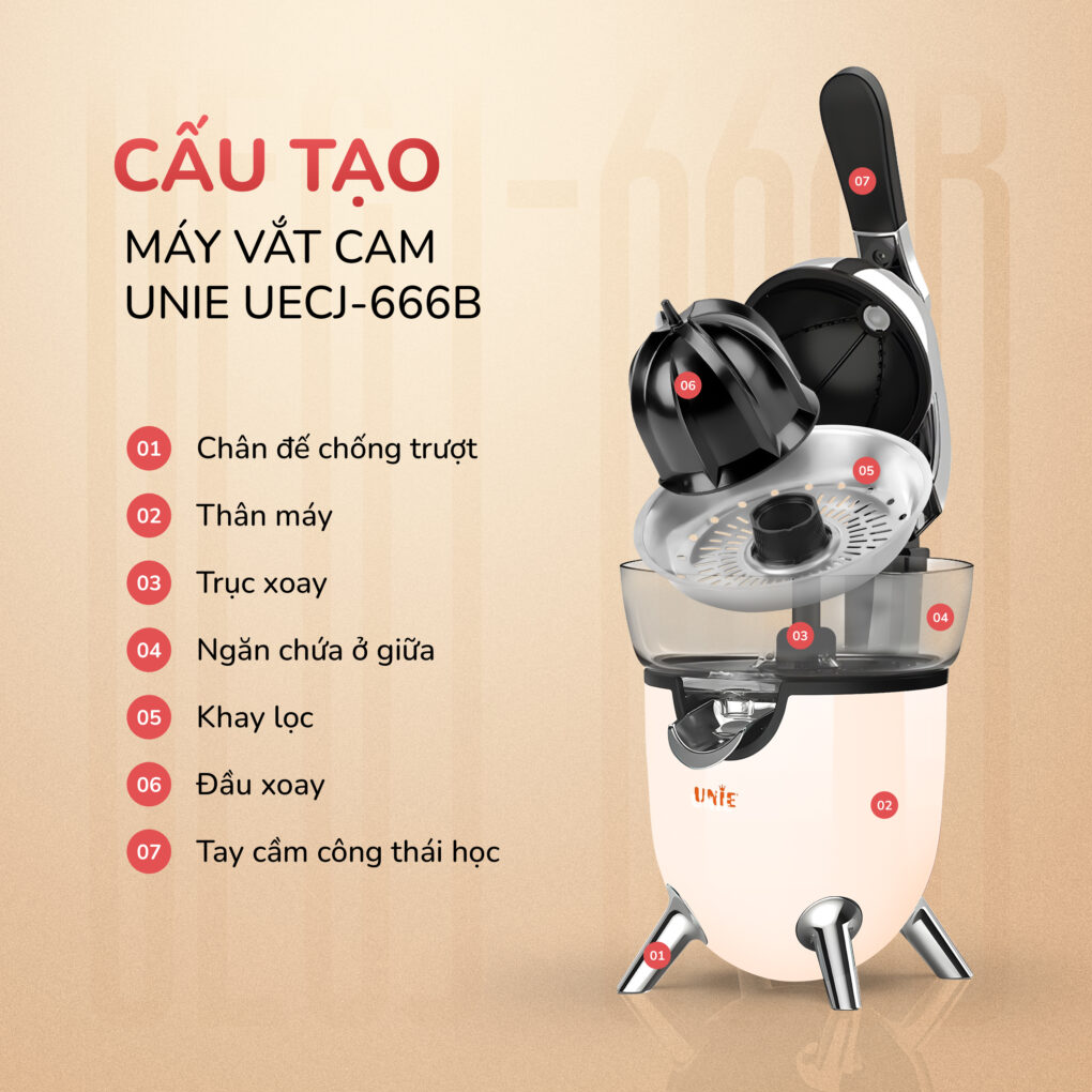 Máy Vắt Cam Unie UECJ-666B 12