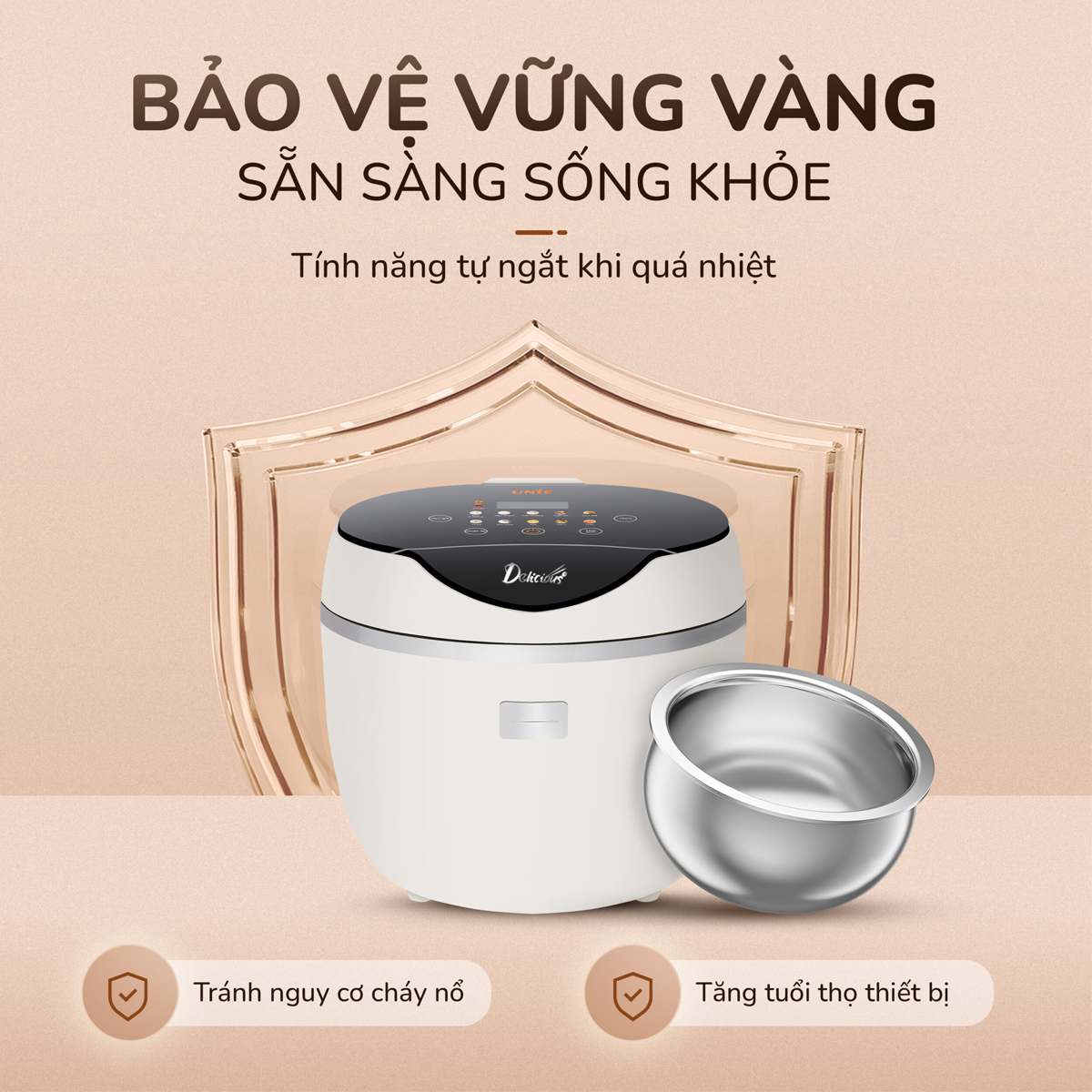 Nồi Cơm Điện Tử Unie URC612 1.2 Lít 12