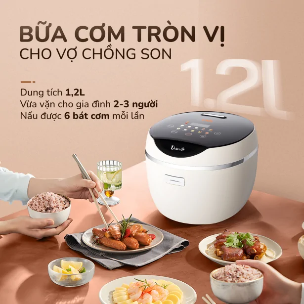 Nồi Cơm Điện Tử Unie URC612 1.2 Lít