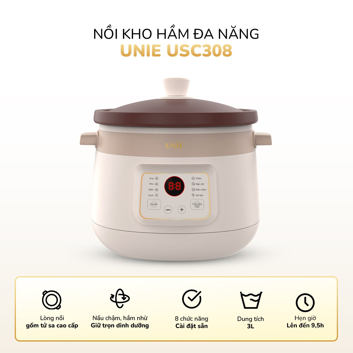 Nồi Kho Hầm Chuyên Dụng Unie USC308 3 Lít 1