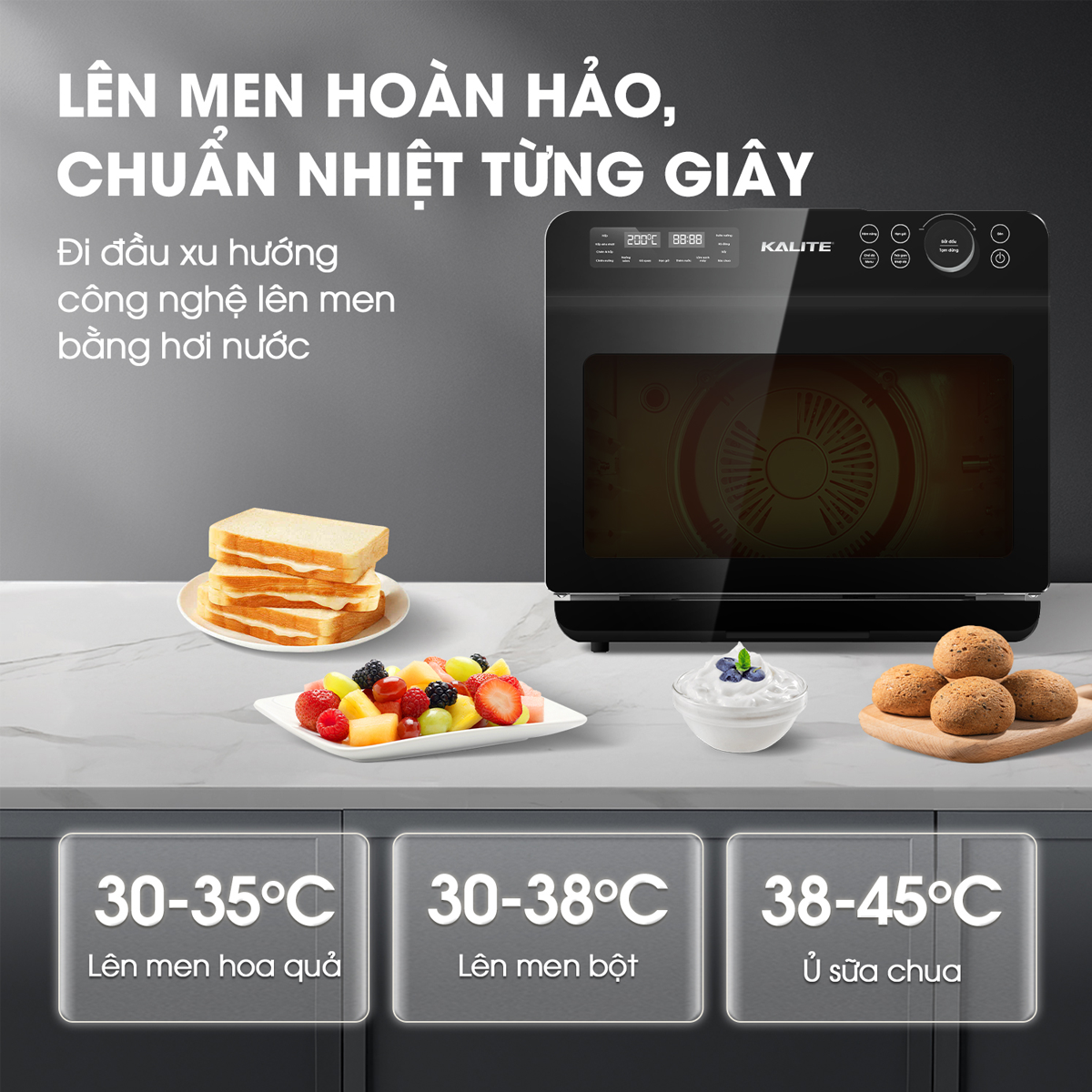 Lò Chiên Không Dầu Kết Hợp Hấp Kalite 20 Lít Fusion Pro 8