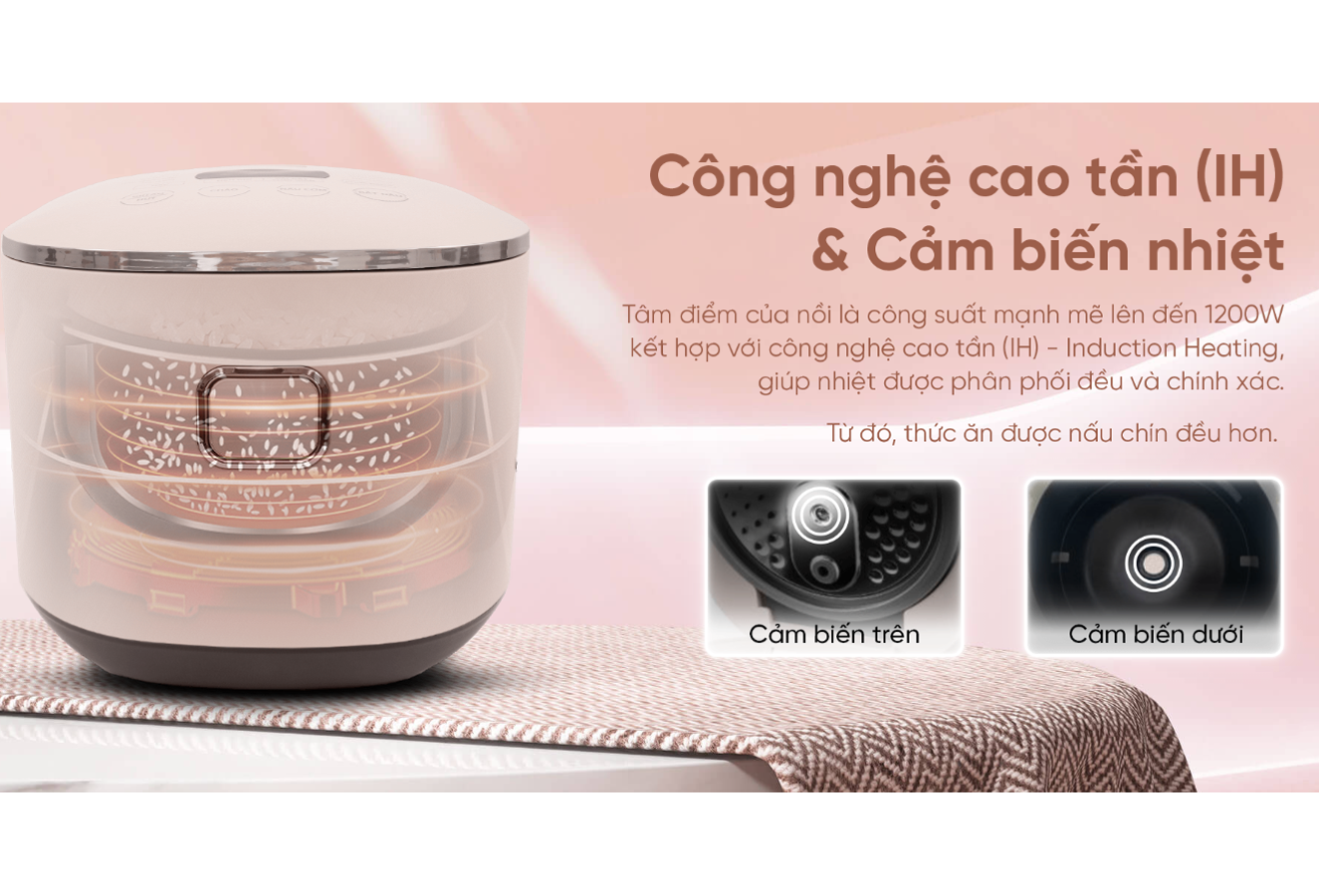 Nồi Cơm Điện Cao Tần Sharp KS-IH151V-RG 1.5 Lít 7