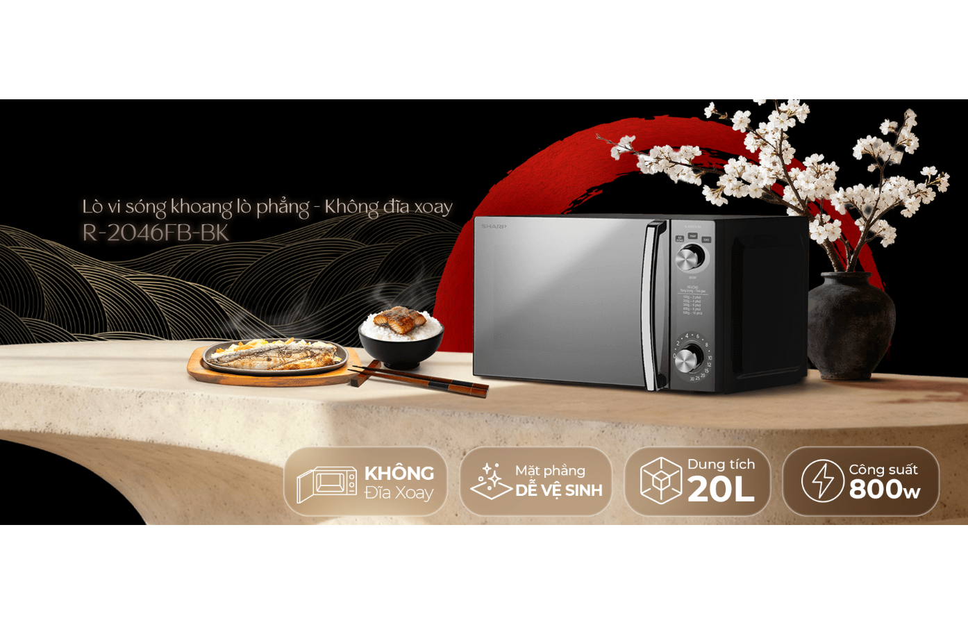 Lò Vi Sóng Sharp R-2046FB-BK 20 Lít 4