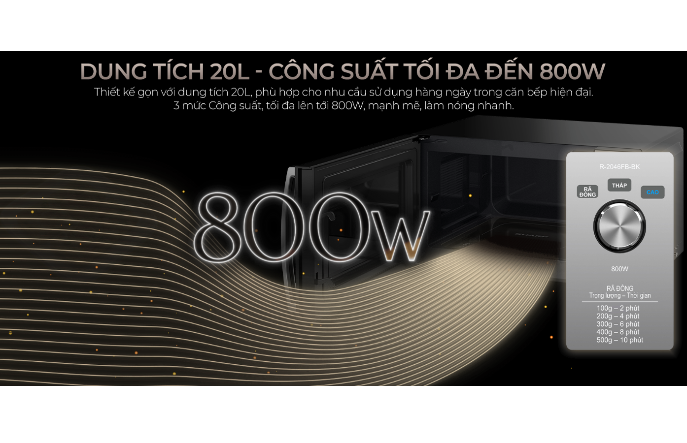 Lò Vi Sóng Sharp R-2046FB-BK 20 Lít 5