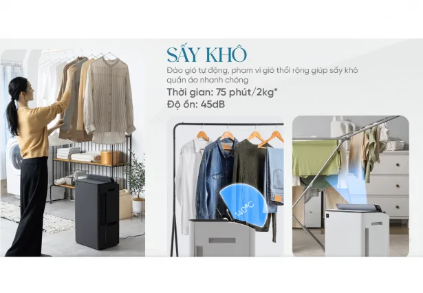 Máy Lọc Không Khí Có Chức Năng Hút Ẩm Sharp DW-T30FV-W - Xuất Xứ Thái Lan