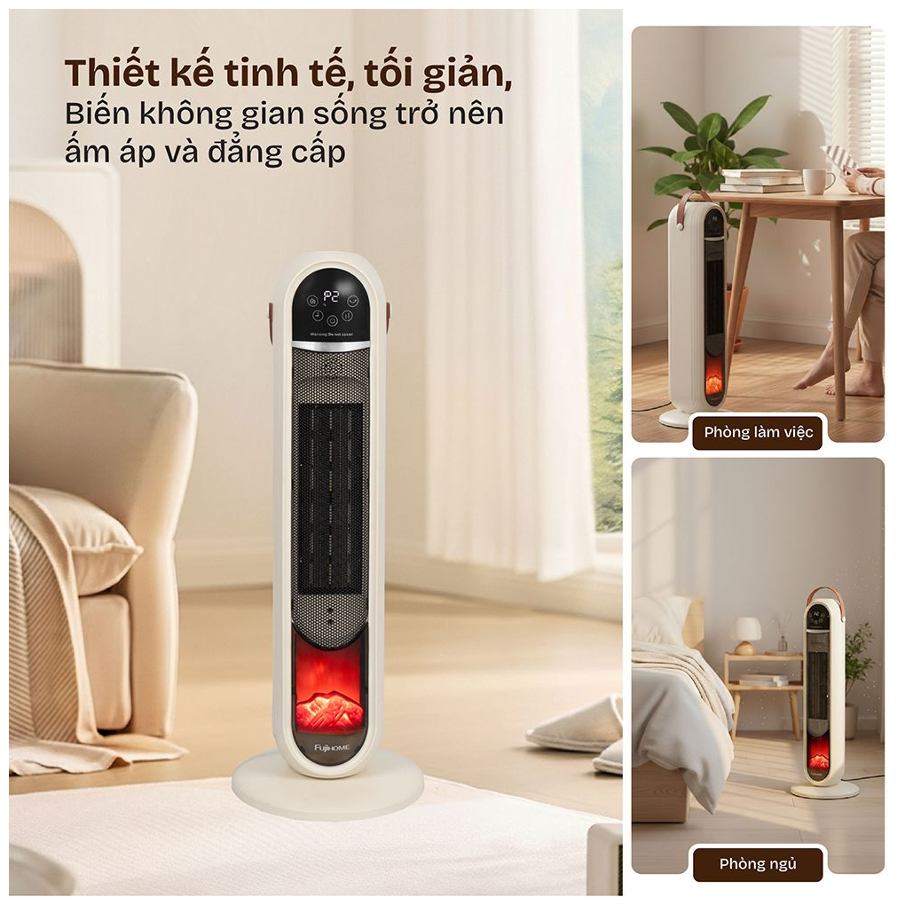 Quạt Sưởi Gốm Điều Khiển Bằng Giọng Nói Fujihome FH202 4