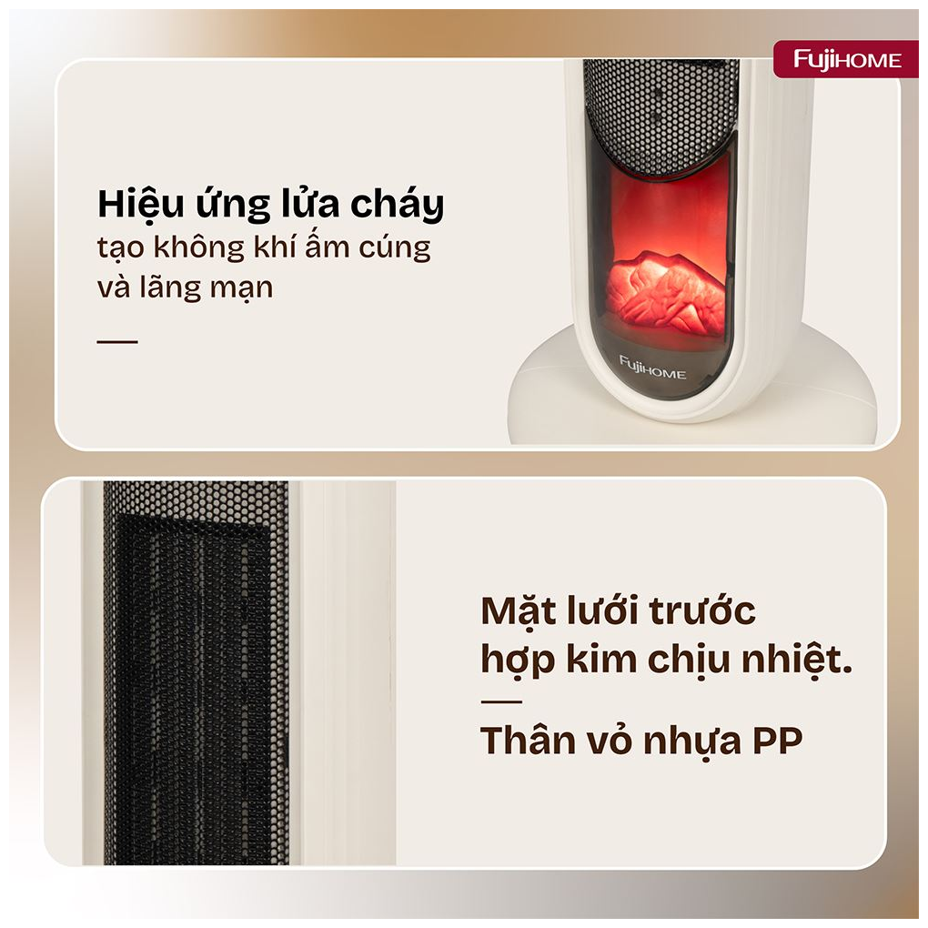 Quạt Sưởi Gốm Điều Khiển Bằng Giọng Nói Fujihome FH202 5