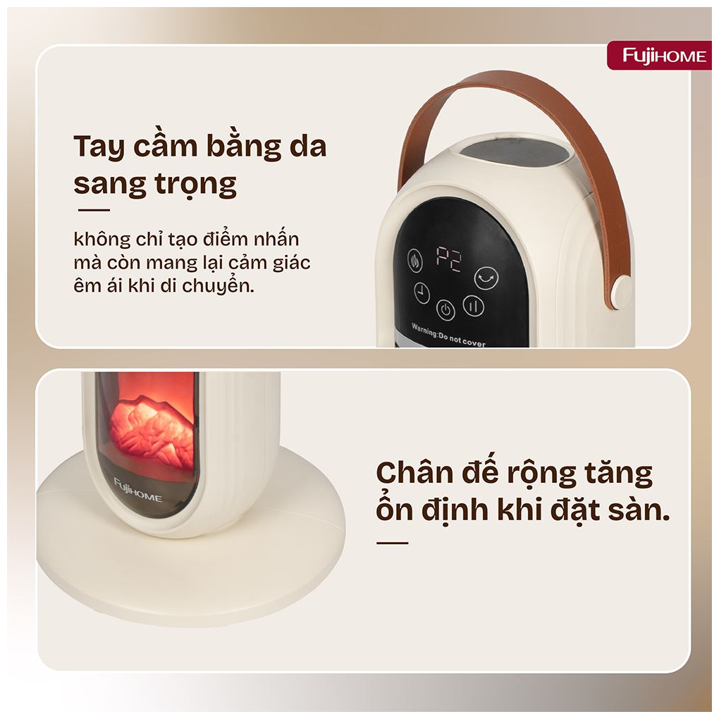 Quạt Sưởi Gốm Điều Khiển Bằng Giọng Nói Fujihome FH202 7
