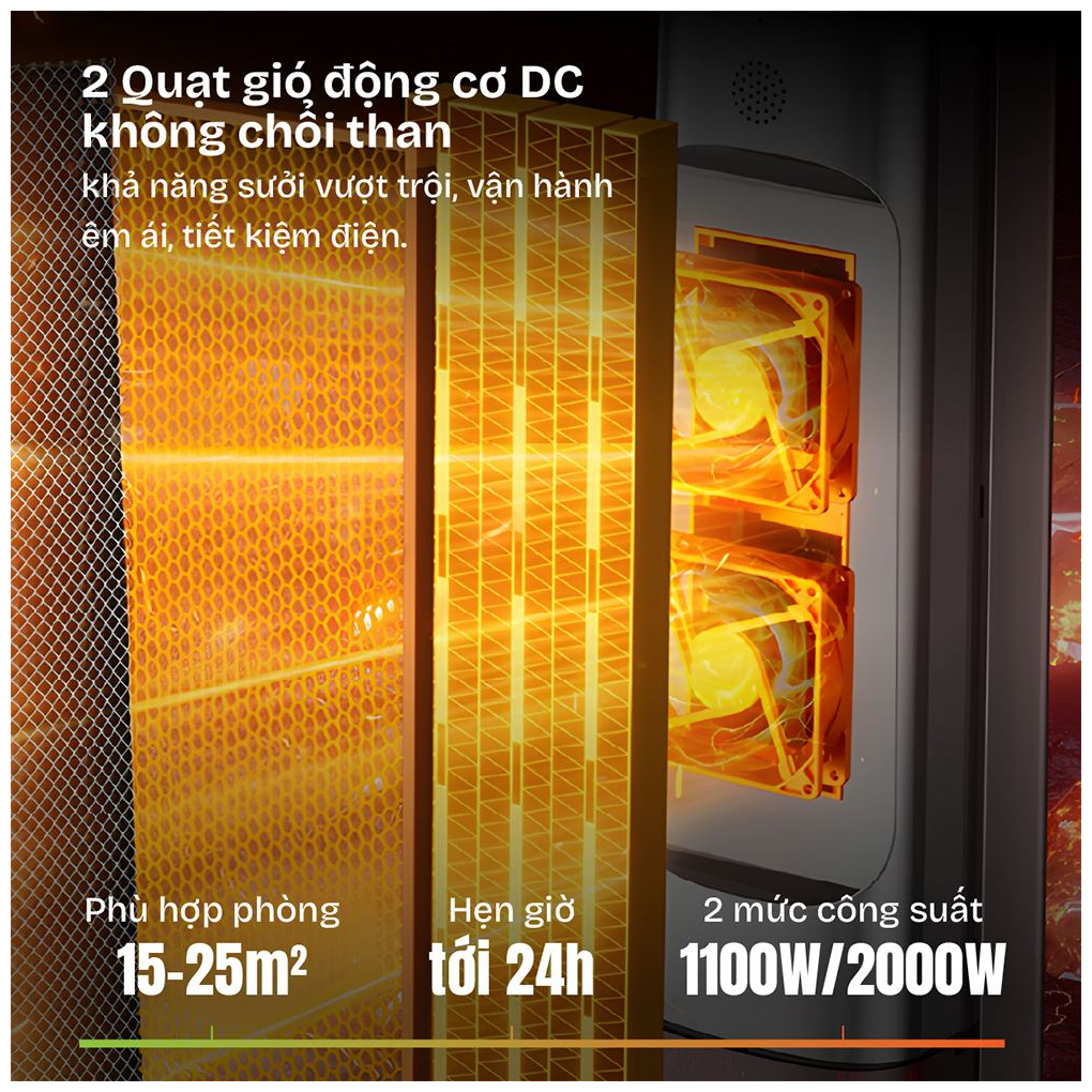 Quạt Sưởi Gốm Fujihome FH1950 8