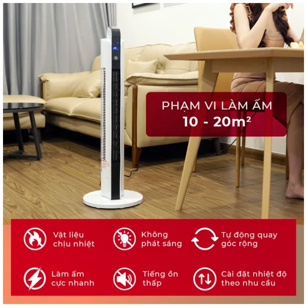 Quạt sưởi gốm Ceramic để sàn FUJIHOME FH2000